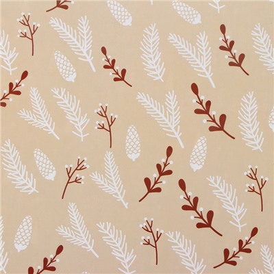 Бумага упаковочная новогодняя глянцевая двусторонняя «Изысканность», 50×70 см