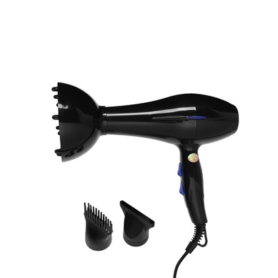 Фен LF-30, Вт, 2 скорости, 3 температурных режима, 3 насадки, чёрный