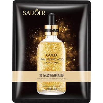 SADOER  ультрапитательная тканевая маска для лица 24K Gold с гиалуроновой кислотой