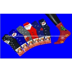 Термоноски женские внутри махра Новогодние арт. 3501