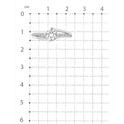 Кольцо помолвочное для предложения руки из серебра с фианитом 925 пробы 90507к