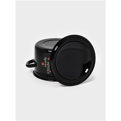 Кастрюля эмалированная «Карри», 3 л, d=19.2 см, цилиндрическая, чёрная