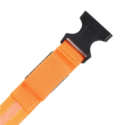 Ошейник, размер L, ОШ 45-52×2.5 см, с подсветкой, 3 режима свечения, оранжевый