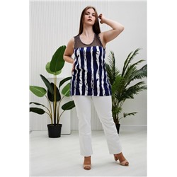 Майка 9126 (Полоса_синяя сетка)