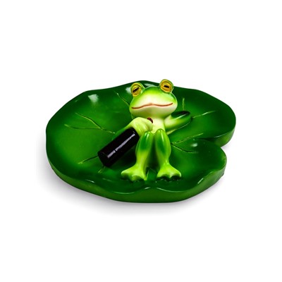 Садовая фигура из полистоуна «Лягушка на отдыхе», 10×11×6 см, плавающая