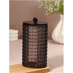 Органайзер для ватных дисков «Black Secret», с крышкой, 18×10×7.5 см, чёрный