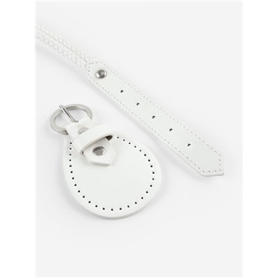 Ручка для сумки, шнуры, 60×1.8 см, с пришивными петлями 5.8 см, цвет белый, серебряный