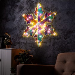 Светодиодная фигура «Снежинка» 60×60 см, пластик, 220 В, 8 режимов, свечение тёплое белое