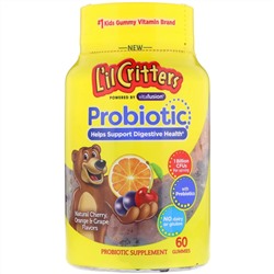 L'il Critters, Пробиотик, с натуральным вкусом вишни, апельсина и винограда, 60 жевательных мармеладок