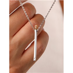 Колье из серебра с фианитами и позолотой родированное - Спичка 925 пробы пк-06рз200