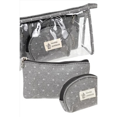 Kristaller Набор косметичек Handmade 3 in 1, серый KRISTALLER, 1124971