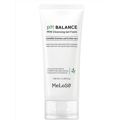 Dr.MeLoSo Очищающая пенка для лица с экстрактом камелии и алоэ / pH Balance Mild Cleansing Gel Foam, 130 мл 24713