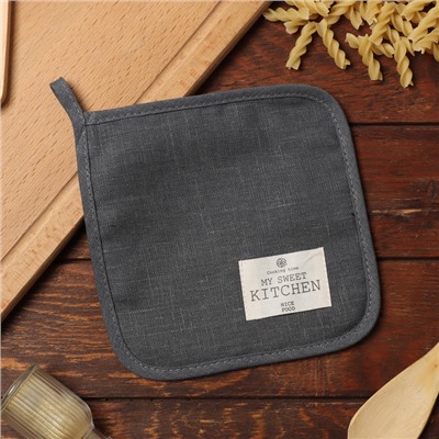 Прихватка «Этель» ECO grey, 19×19 см, 100% лён, 245 г/м²