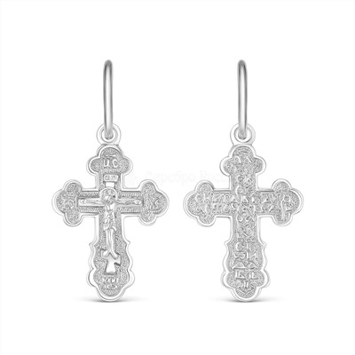 Крест из серебра родированный - 2,7 см 925 пробы 3-295р