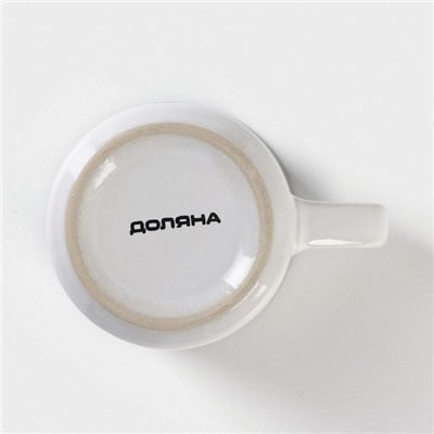 Кружка Доляна «Кофе», 165 мл, керамика, цвет белый