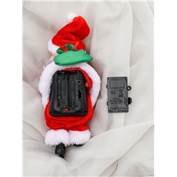 Дед Мороз «С мешком, на лестнице» 20×9 см, 65 см, движение, музыка, красный