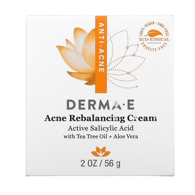 Derma E, крем против акне для восстановления баланса, активная салициловая кислота, 56 г (2 унции)