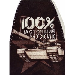 Шапка для бани и сауны, с принтом «100% настоящий мужик», полиэфир 70%, шерсть 30%