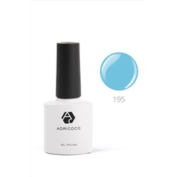 ADRICOCO Цветной гель-лак для ногтей №195, аквамарин, 8 мл KRISTALLER, 1109638