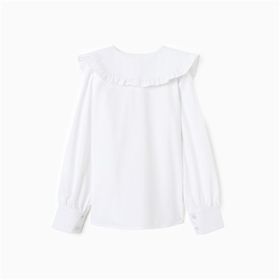 Блузка для девочек, цвет белый, рост 122 см