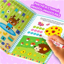 Книги многоразовые обучающий «Обведи и сотри», набор 4 шт. по 12 стр., 2 маркера, в коробке