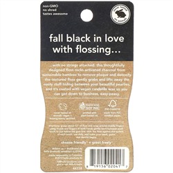 Hello, Зубная нить с активированным углем, натуральный аромат перечной мяты, 50 м