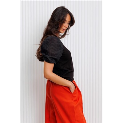 303 Футболка женская трикотажная (Черный)