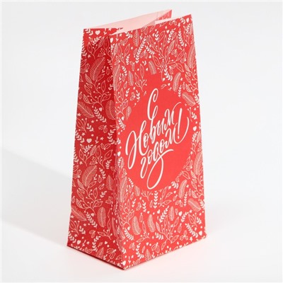 Пакет без ручек новогодний «С Новым годом», 10×19×7 см