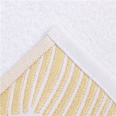 Полотенце махровое Love Life Leaves, 50×90 см, хлопок 100%, белое