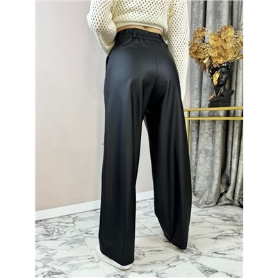 Брюки палаццо эко-кожа