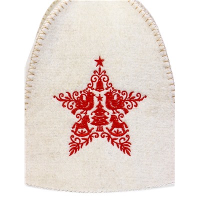 Шапка для бани и сауны «Звезда», полушерсть