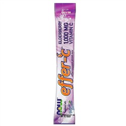 Now Foods, Effer-C, шипучий растворимый напиток, бузина, 30 пакетиков по 5,5 г