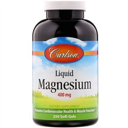 Carlson Labs, жидкий магний, 400 мг, 250 капсул