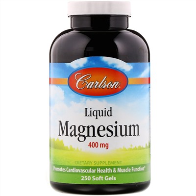 Carlson Labs, жидкий магний, 400 мг, 250 капсул