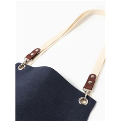 Фартук кухонный «Этель» Minimalist design, 60×70 см, 100% лен, 415 г/м², синий