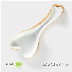 Подставка под ложку BellaTenero, 23×10×2.7 см, фарфор