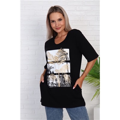 Футболка 786 с рисунком листья пальмы НАТАЛИ, 979119