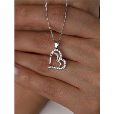 Подвеска из серебра с фианитами родированная 925 пробы 403012-488р