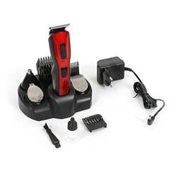 Триммер Sakura SA-5523R, АКБ, 9 насадок, чёрно-красный