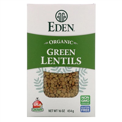 Eden Foods, Organic, зеленая чечевица, 16 унций (454 г)