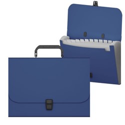 Портфель пластиковый А4 35 мм с 12 отд. 50438 Matt Classic синий ErichKrause