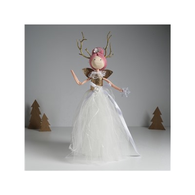 Интерьерная кукла текстильная «Принцесса леса в белом платье», 9.8×9.8×39.5 см