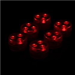 Светильник водонепроницаемый, мини, RGB, IP68, 3×1.9 см, от CR2032, пульт, 6 шт.