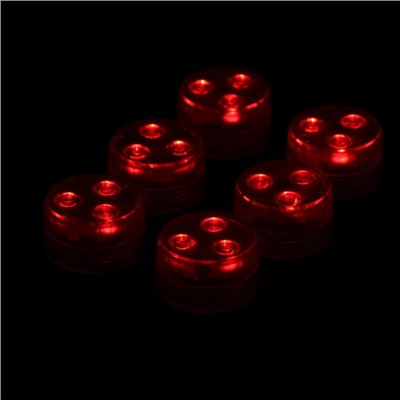 Светильник водонепроницаемый мини, 3 x 1.9 см, 6 шт, от CR2032 (в компл.), пульт, RGB, IP68