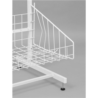 Стойка прикассовая, с 6-штыревой гребенкой и крючками, 64×50×185 см, белая