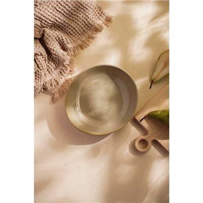 Тарелка глубокая SL Home «Песчаный бриз», 1.3 л, 26×24×6 см, фарфор, бежевая