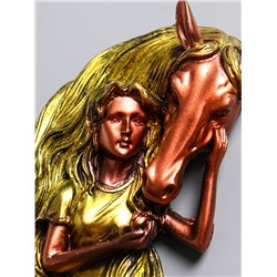 Панно настенное «Девушка с лошадью», декор, 20.5×13.5×4.5 см