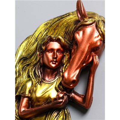 Панно настенное «Девушка с лошадью», декор, 20.5×13.5×4.5 см