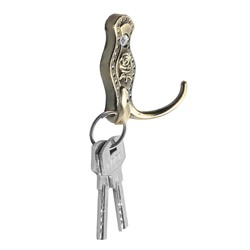 Крючок мебельный ТУНДРА TKd=023, двухрожковый, бронза