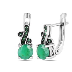 Серьги, изумруд берилл , наноизумруд, SL-RIC57